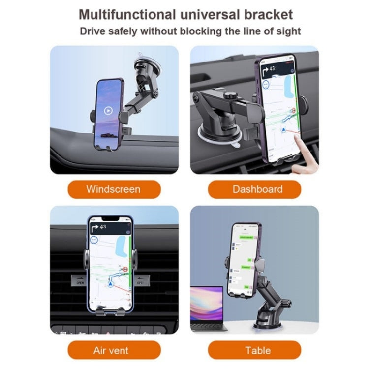 D-43+128+120 Multi-functional Car Air Vent Dashboard Telescopic Suction Cell Phone Mount, D-43+128+120