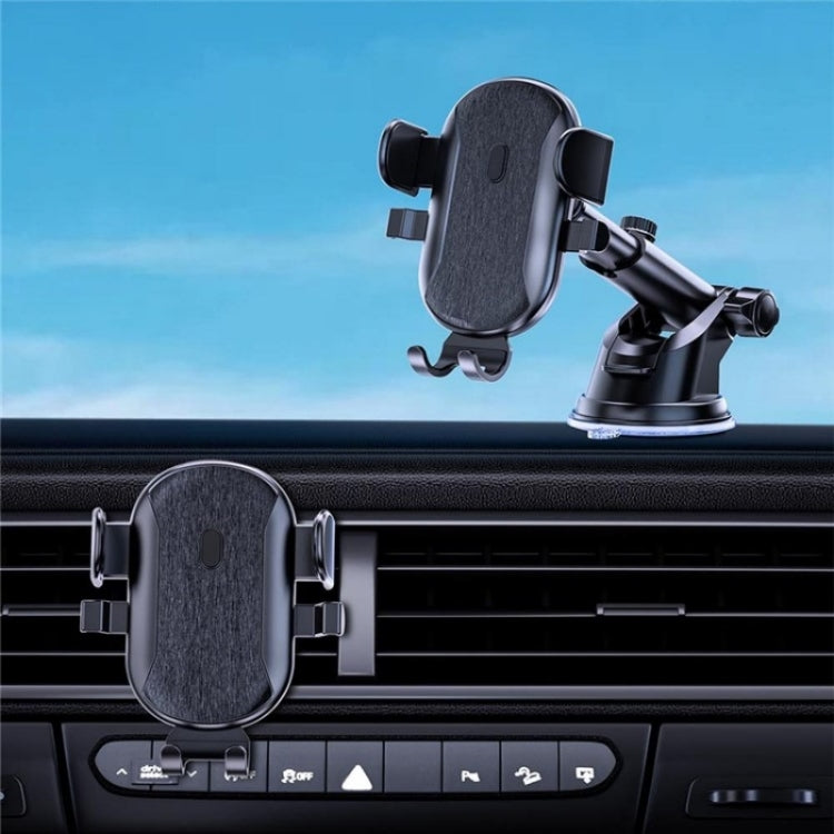 D48+105+K5 Brushed Pattern Car Dashboard Windshield Telescopic Suction Cup Air Vents Phone Mount, D48+105+K5