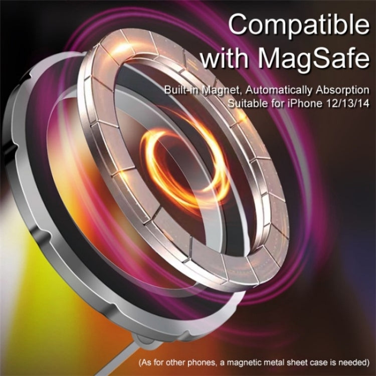 G118 1080-Degree Rotating Folding Magnetic Phone Holder Dashboard Suction Cup Car Mount, G118 (Gray), G118 (Silver)