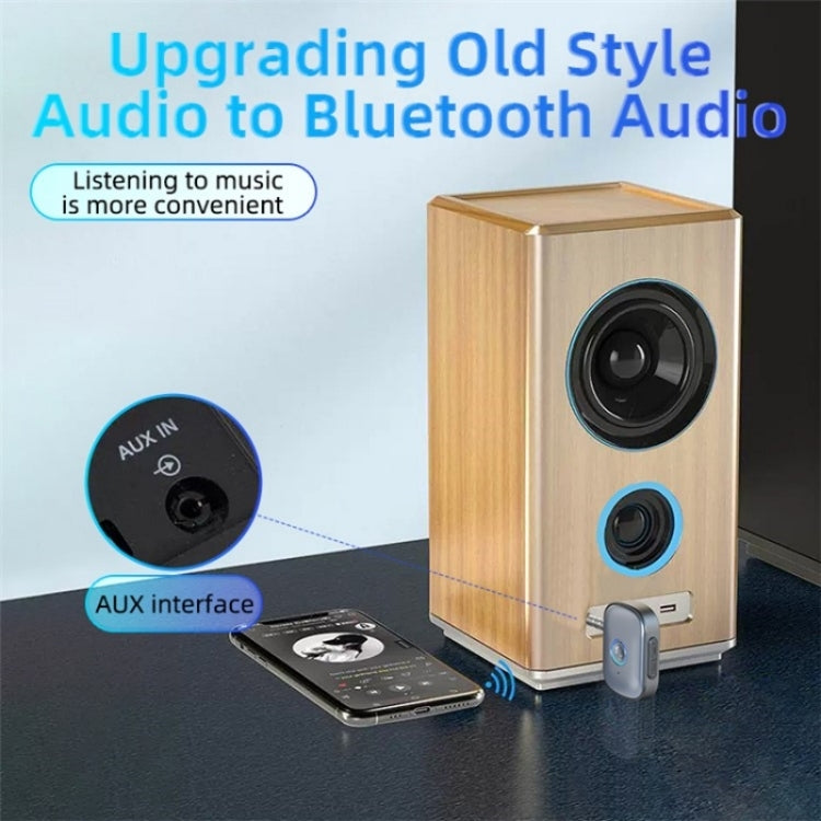 Portable Mini BT 5.3 Receiver Car Audio Adapter Hands-Free AUX Car Bluetooth Receiver, W1