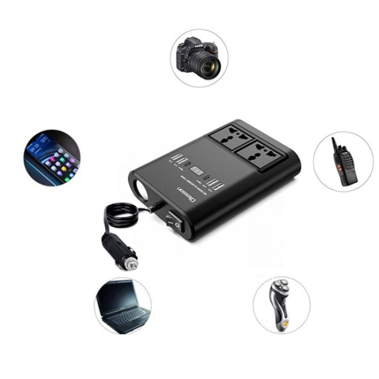 Car 150W Power Socket Cigarette Lighter Car Charger 4USB+2Type-C Car Power Inverter, 150W 4USB