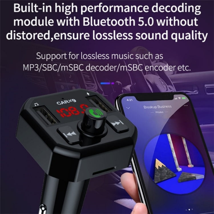 Dual USB Ports Car MP3 Player Automatic Power-off Memory Bluetooth Call FM Transmitter, X9 3.1A