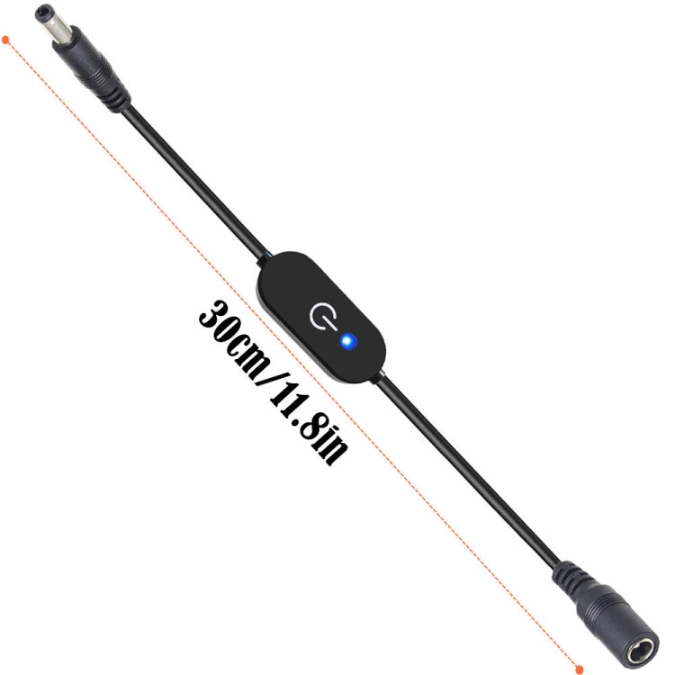 JUNSUNMAY DC 5.5mmx2.5mm LED Touch Inline Dimmer Switch Controller for Single Color, Length 30cm, DC 5.5mmx2.5mm