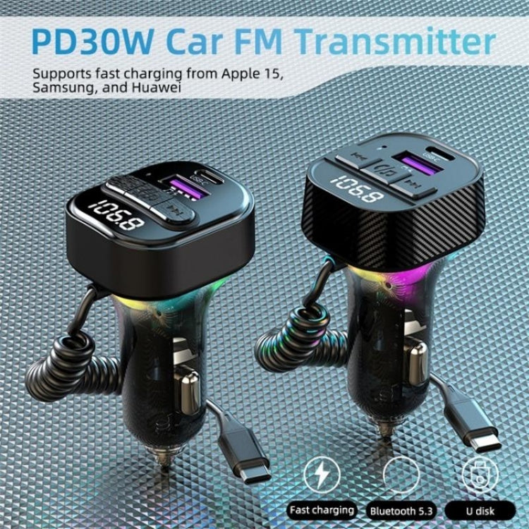 C53 Fast Charging Car Charger Car Bluetooth Receiver FM Transmitter MP3 Player, C53