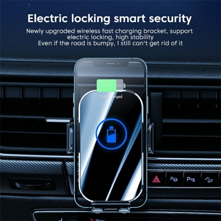 X10 15W Wireless Fast Charging Car Phone Navigation Holder, X10 (黑色), X10 (Silver)
