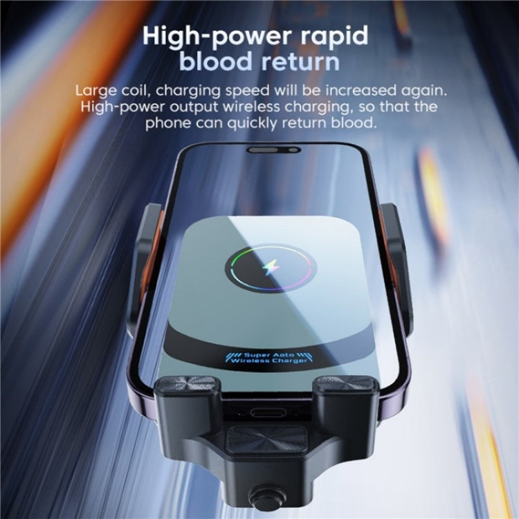 X16 Car Smart Sensor Phone Holder Magnetic Phone Mount Automatic Wireless Charger, X16 (Tarnish), X16 (Silver)