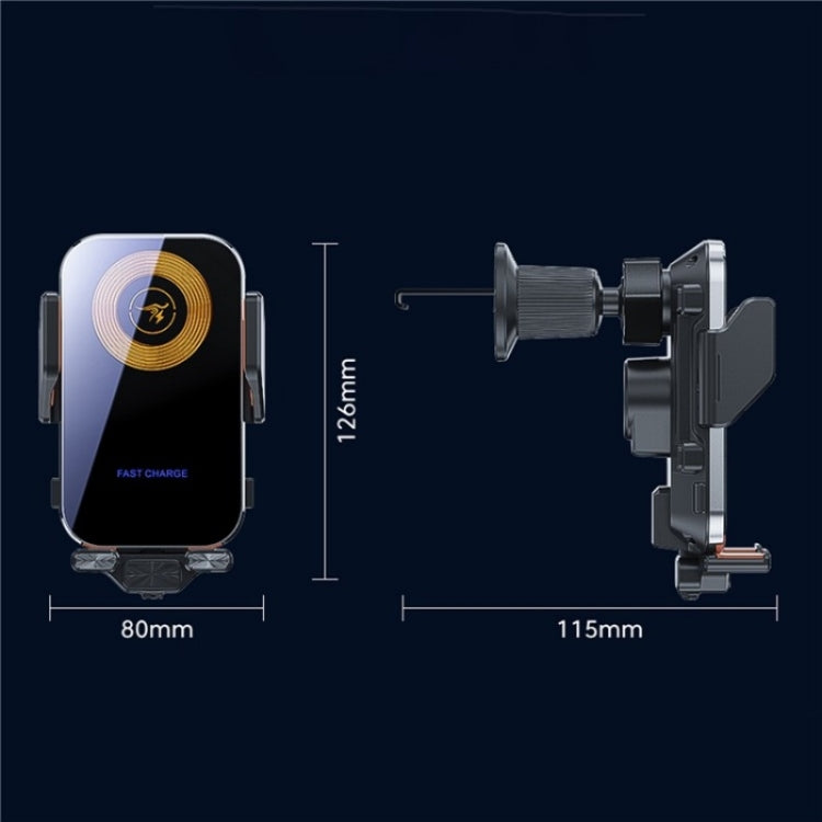 X15 Wireless Charger Mobile Phone Bracket Car Air Vent Cell Phone Mount Holder, X15 (Silver), X15 (Black)