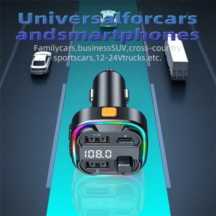 C3 Dual USB Car Charger Bluetooth Hands-free Call Adapter FM Transmitter Car MP3 Music Player, C3