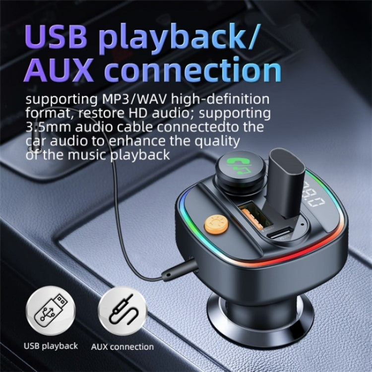 C4S Digital Display Car PD 30W+QC 3.0 Car Charger Audio MP3 Player FM Transmitter, C4S