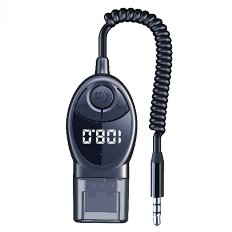 W8 With Telescopic Cable Car Audio Adapter Bluetooth Receiver FM Transmitter, W8