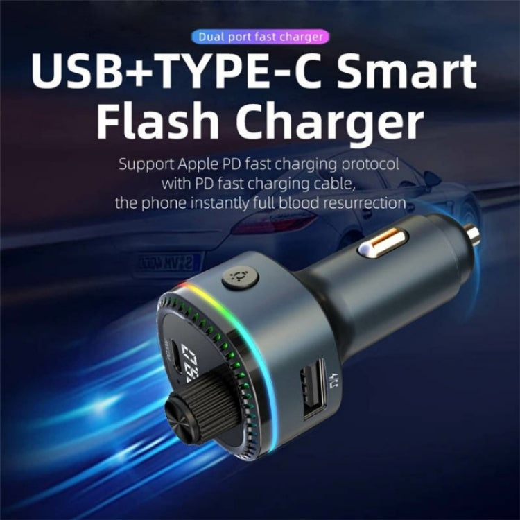 C58 Car MP3 Music Player Type-C + USB Car Charger Bluetooth Adapter FM Transmitter, C58