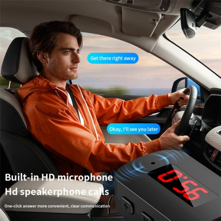 M10 Car Digital Display FM Radio USB Bluetooth Adapter Wireless Audio Receiver, M10