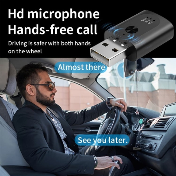 M08 USB Bluetooth 5.3 Adapter Hands-Free Call Car Wireless Audio Receiver, M08