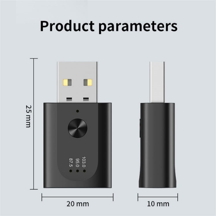 M08 USB Bluetooth 5.3 Adapter Hands-Free Call Car Wireless Audio Receiver, M08