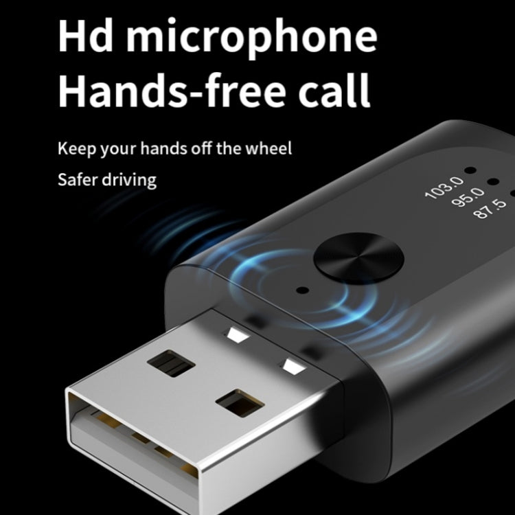 M08 USB Bluetooth 5.3 Adapter Hands-Free Call Car Wireless Audio Receiver, M08