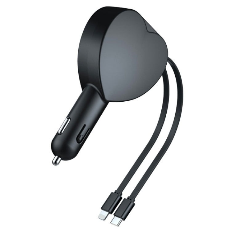 Y2 With Type-C Retractable Cables Car Bluetooth MP3 Player Hands-Free Call Adapter, Y2