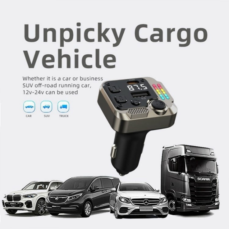 C68 Dual Port Bluetooth FM Transmitter PD 30W Car Charger Music Player Hands-Free Call, C68
