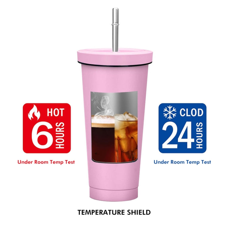 JUNSUNMAY 500ml 304 Stainless Steel Water Vacuum Bottle Coffee Cup with Lid and Straw
