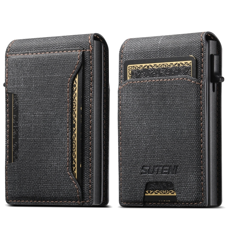 Suteni Denim Texture Key Press Automatically Pop Up Card Box