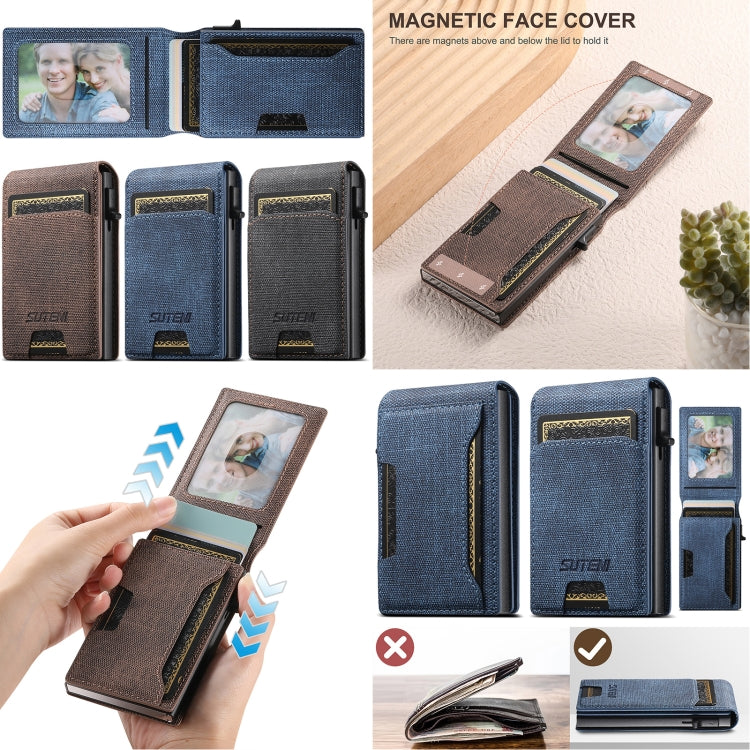 Suteni Denim Texture Key Press Automatically Pop Up Card Box
