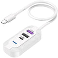 Y4 Car Rear Seat Multi Port Power Expander Type C + Dual USB Fast Charger with Extension Cable, Y4