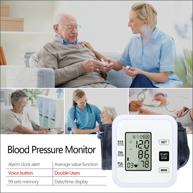 RZ205 Blood Pressures Automatic Digital Upper Arm Heart Beat Rate Pulse Monitor Meter Tonometer Medical Equipment Sphygmomanometer