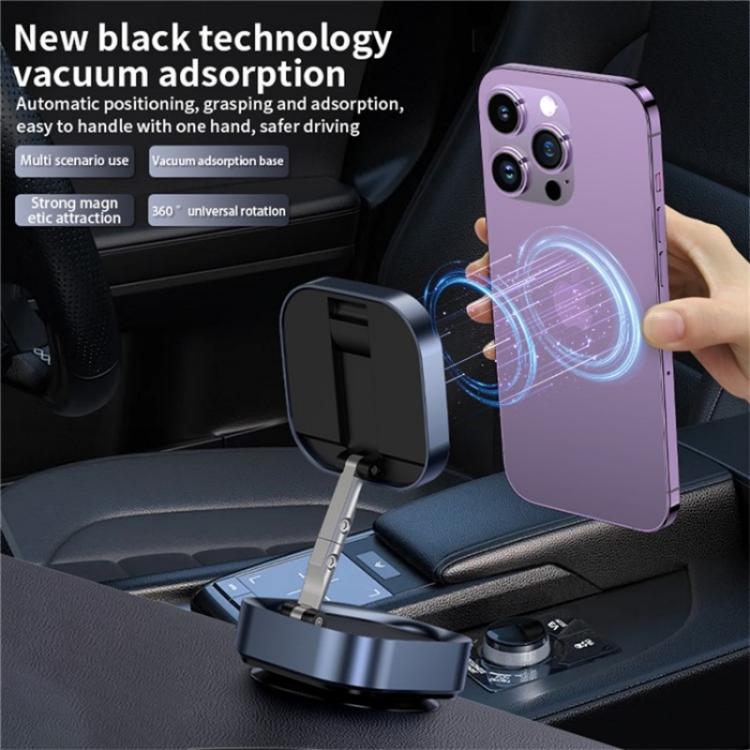 F2 Strong Magnet Vacuum Suction Adjustable Foldable Car Dashboard Windshield Phone Holder, F2 (Silver), F2 (Tarnish)