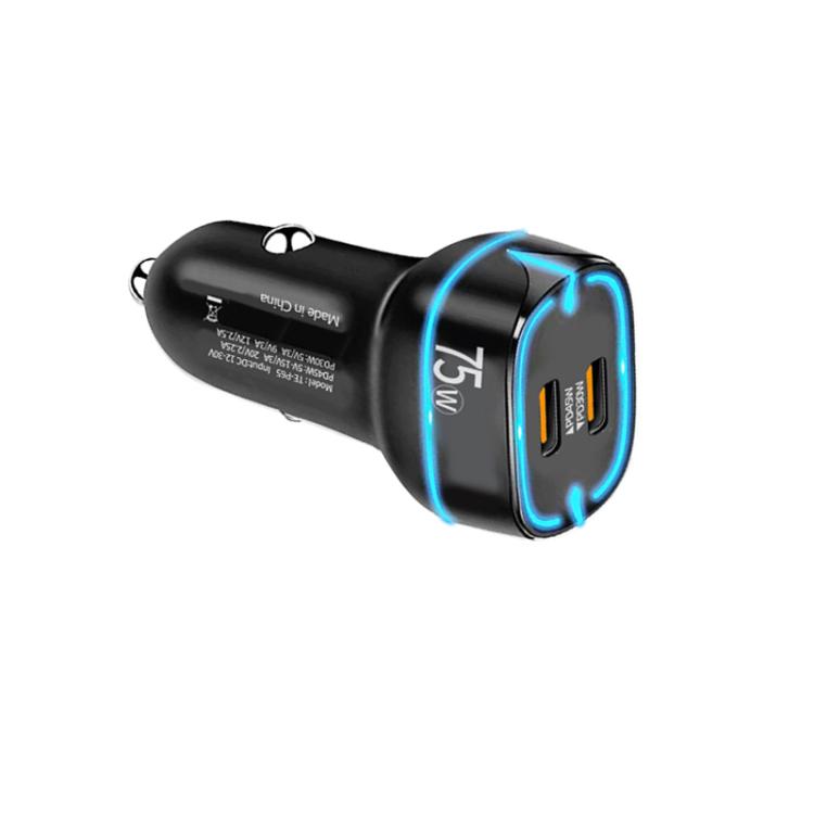 P65 PD45W + PD30W Dual Port Type-C Car Charger for iPhone / iPad Series, P65(Black), P65(White)
