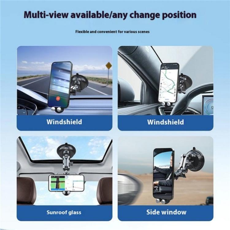 XWJ037 Suction Cup Base Long Arm Cellphone Bracket Short Type MagSafe Car Phone Holder, XWJ037