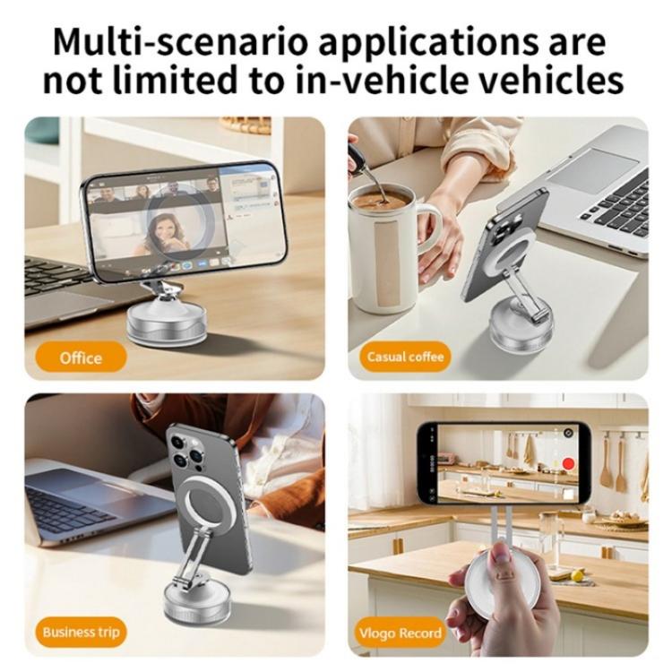 X30 Car Foldable Cell Phone Stand Suction Cup Mount Vacuum Magnetic Car Phone Holder, X30