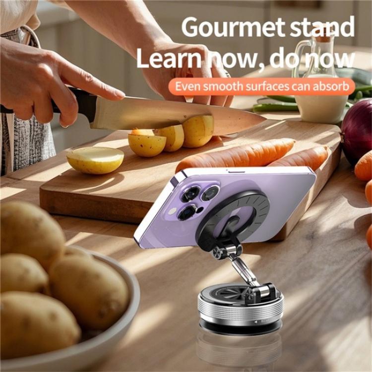 SD08 360 Degree Rotation Magnetic Car Mount Foldable Stand Vacuum Suction Phone Holder, SD08