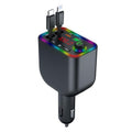 Y4 Retractable Cable Super Fast Charging Car Charger Bluetooth-Compatible MP3 Player, Y4