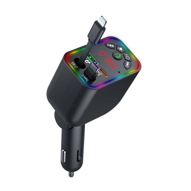 L5 Car Bluetooth-Compatible MP3 Player Hands Free Calling FM Transmitter Fast Charger, L5