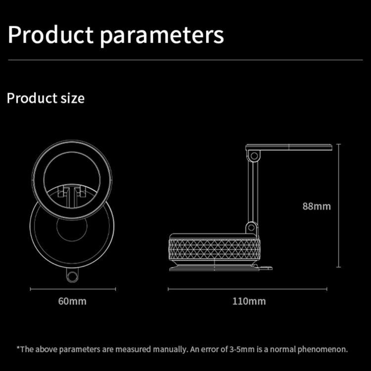 K12 Vacuum Suction Mount Foldable 360 Rotation Magnetic Car Phone Holder, K12 (Black), K12 (Silver)