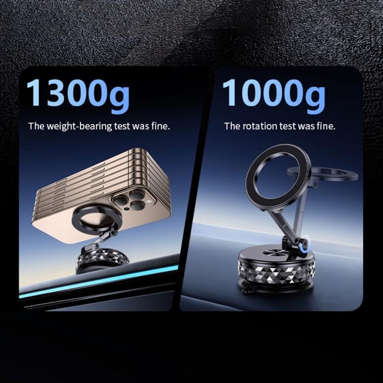 K12 Vacuum Suction Mount Foldable 360 Rotation Magnetic Car Phone Holder, K12 (Black), K12 (Silver)