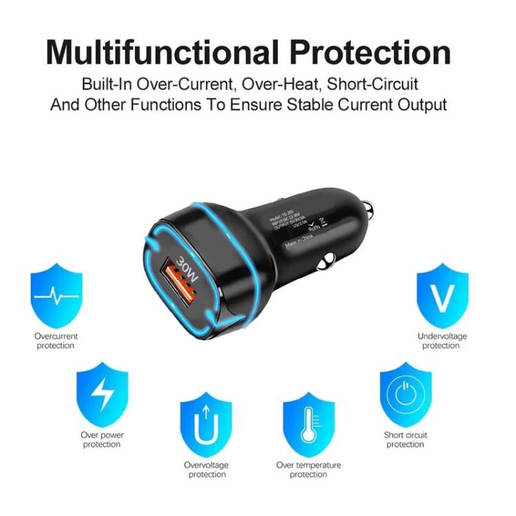 QC3.0 30W USB Car Charger, TE-205