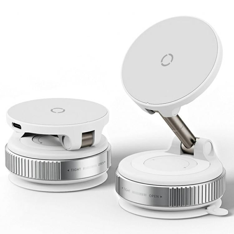 X68W 15W Wireless Charging Vacuum Suction Cup Foldable Car Dashboard Magnetic Phone Holder, X68W