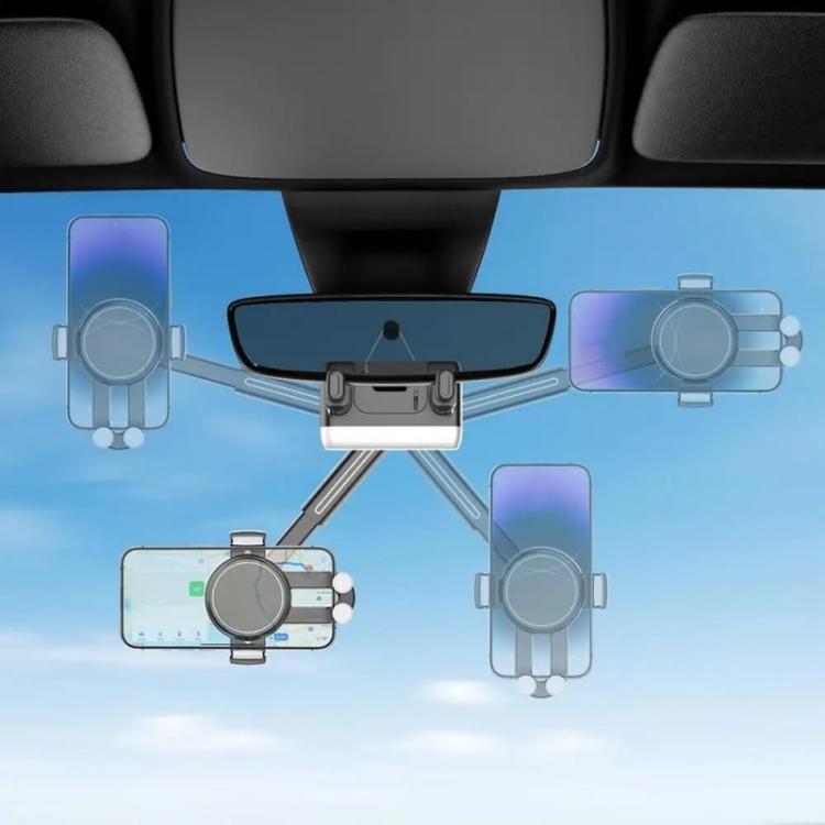 H256 360 Degree Rotation Cellphone Navigation Bracket Car Rearview Mirror Phone Holder, H256