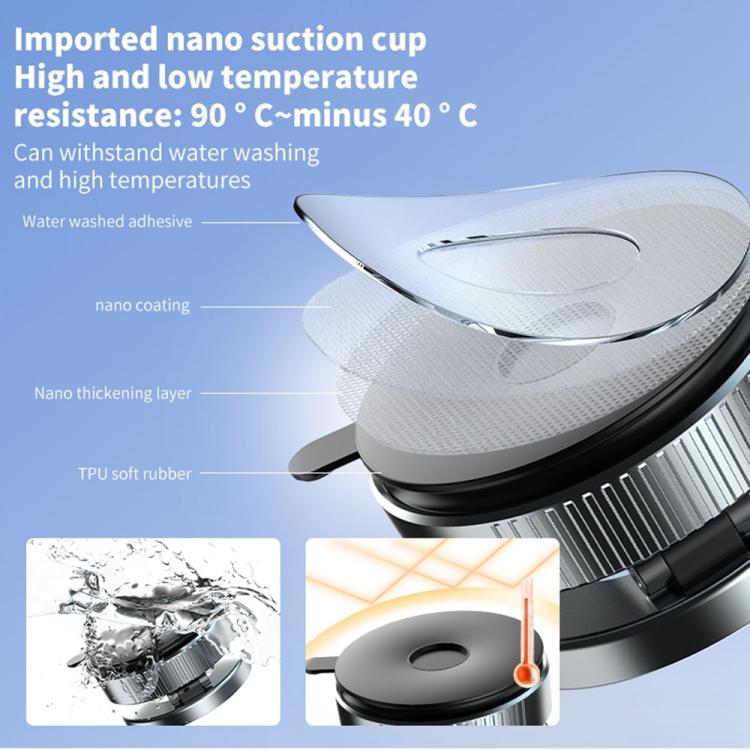 K1 360 Degree Rotation Foldable Navigation Stand Magnetic Car Phone Holder Suction Cup Base, K1