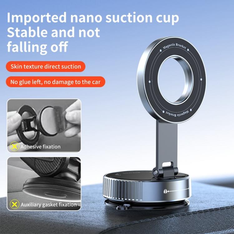 K1 360 Degree Rotation Foldable Navigation Stand Magnetic Car Phone Holder Suction Cup Base, K1