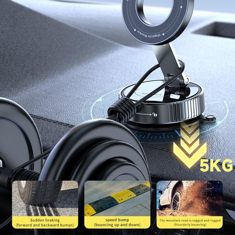 K1 360 Degree Rotation Foldable Navigation Stand Magnetic Car Phone Holder Suction Cup Base, K1