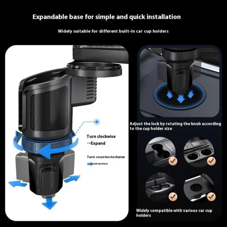 CP242 Universal 4 in 1 Car Phone Holder Cup Holder Tray Stand Car Cup Holder Expansion Tray, CP242
