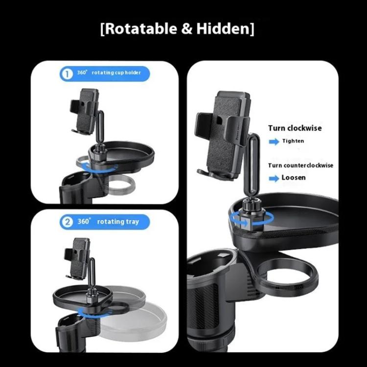 CP242 Universal 4 in 1 Car Phone Holder Cup Holder Tray Stand Car Cup Holder Expansion Tray, CP242