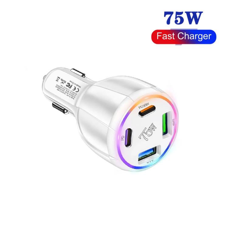75W USB-C x 2 and USB x 2 Multi Port Car Charger, TE-P47
