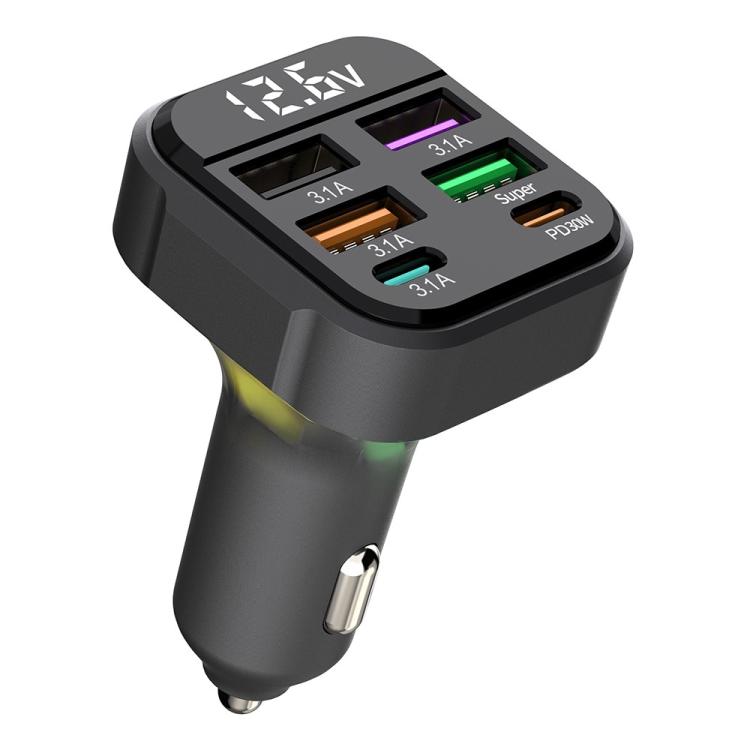 K35 USB Ports Car 3.1A QC3.0 Fast Charging Adapter Cigarette Lighter Charger, K35