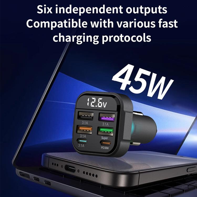 K35 USB Ports Car 3.1A QC3.0 Fast Charging Adapter Cigarette Lighter Charger, K35