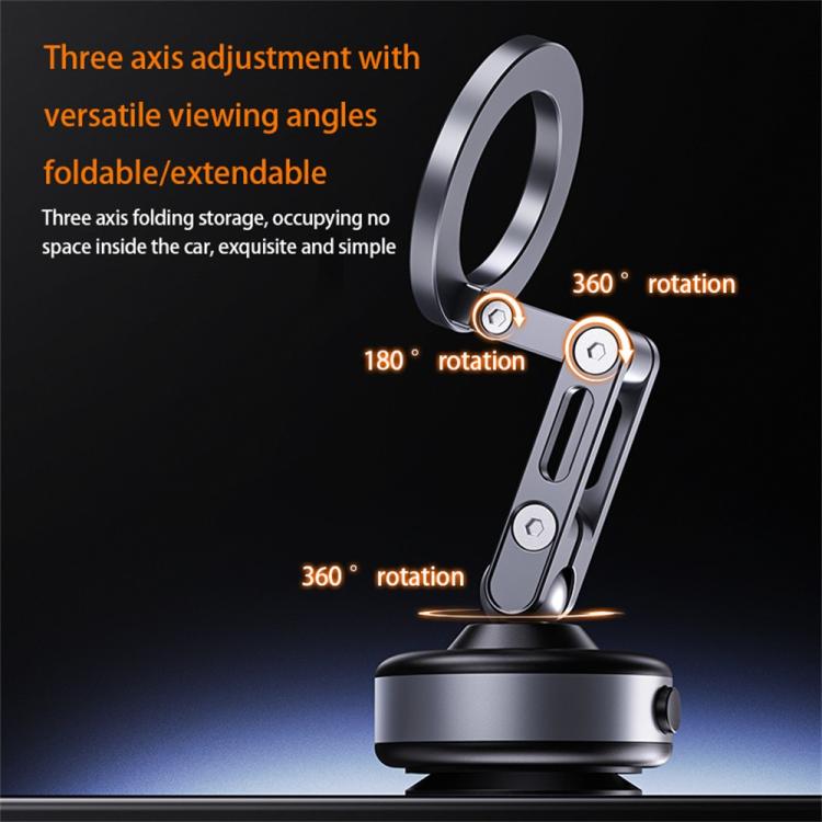 X93 360 Degree Rotation Electric Vacuum Suction Cup Aluminum Alloy Magnetic Car Cellphone Mount, X93 (Black), X93 (Grey)