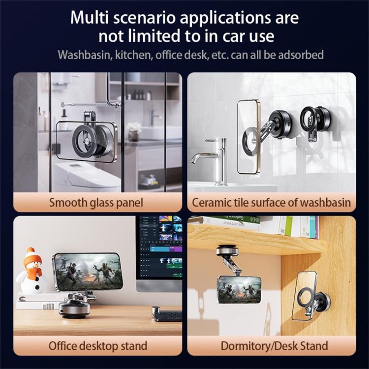 X93 360 Degree Rotation Electric Vacuum Suction Cup Aluminum Alloy Magnetic Car Cellphone Mount, X93 (Black), X93 (Grey)