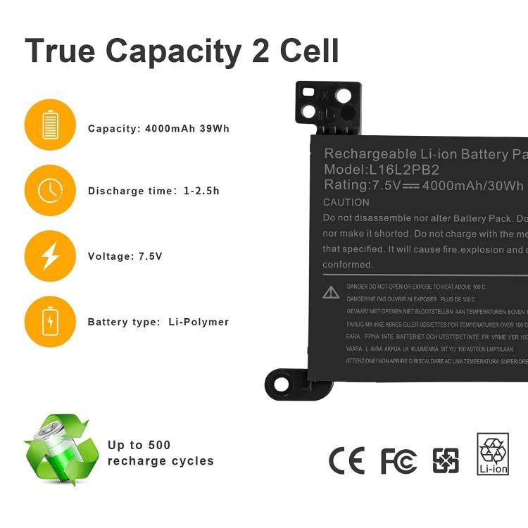 Laptop Battery For Lenovo Xiaoxin Chao 5000 320-15ISK, L16C2PB2 7.6V 30Wh