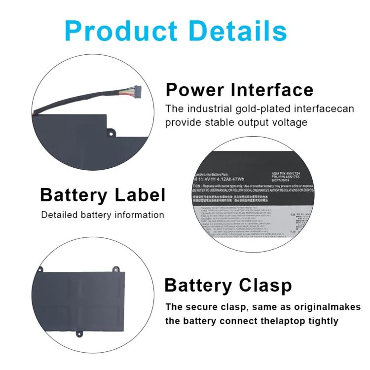 4120mAh Laptop Battery For Lenovo ThinkPad E450 E450C E455 E460, 45N1754-E450